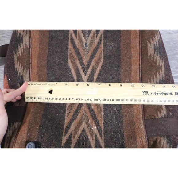 RARE PENDLETON Southwestern Aztec Blanket Wool Duffle Weekender Bag Wheels - Picture 15 of 16